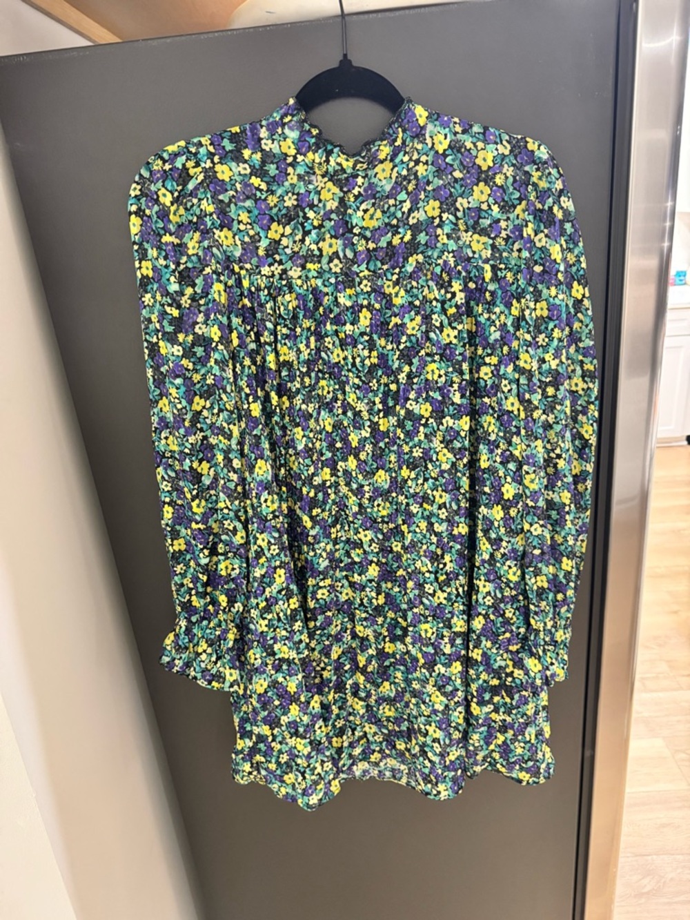 SHEIN Multicolor Floral Long Sleeve Tunic Top - Picture 2 of 5